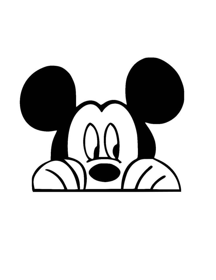 A Picture of Mickey Mouse Peeking down from behind a wall